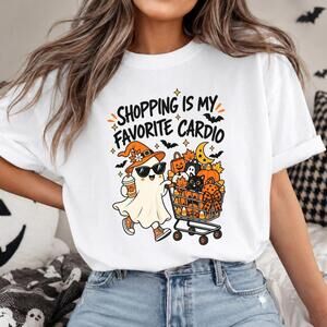 Halloween Shopping Shirt, Spooky Shopper Gift, Funny Ghost Women Tee